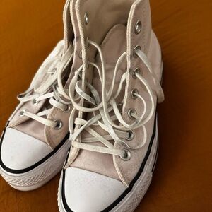 Converse Cream High-Top Sneakers